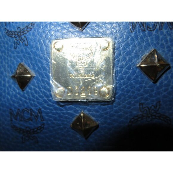 MCM München Visetos Leather Stud Embellished Backpack Laptop Bag - Picture 5 of 15